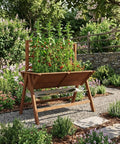 Wooden Elevated Garden Bed with Legs - 52x30x54 Inch Raised Garden Bed Vertical Planter with Trellis Suitable for Growing Vegetables Flowers and Herbs Outdoor Wooden Vertical Garden Bed