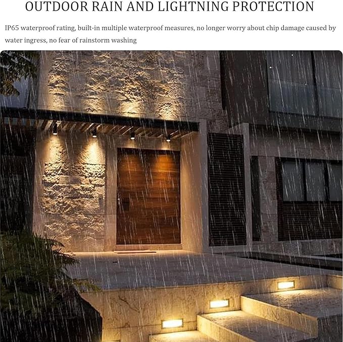 Recessed Outdoor Staircase Spotlights - 220V Recessed Step Corner Lamp IP65 Waterproof LED Floodlight Garden Courtyard Underground Lights(White5w)