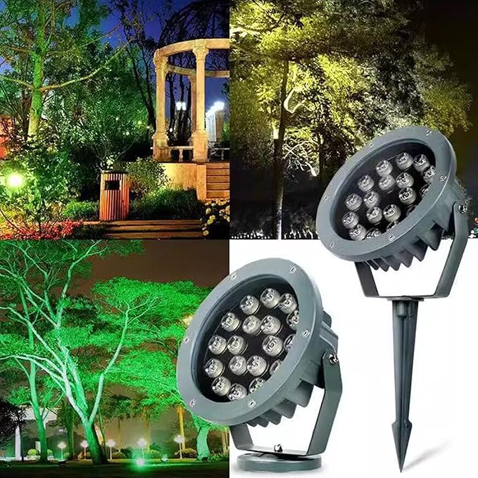 Tree Spotlight LED Beam Spotlight - AC 220V Round Outdoor LED Flood Light IP65 Waterproof Triple Plug-in Tree Lamp Outdoor Floor LampTrees Landscape LightSpotlights(RedA-9W)