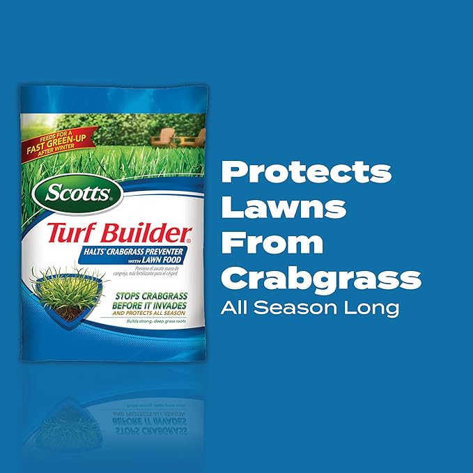 Scotts Turf Builder Halts Crabgrass Preventer with Lawn Food - Pre-Emergent Weed Killer Lawn Fertilizer 5000 sq. ft. 13.35 lbs. (2-Pack)