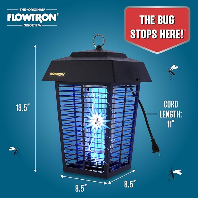 Flowtron Bug Zapper 1 Acre of Outdoor Coverage with Powerful 40W Bulb &amp 5600V Instant Killing Grid Electric Insect Fly &amp Mosquito Zapper Made in The USA