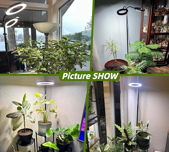 Grow Lights for Indoor Plants Full Spectrum LED Plant Light with Stand 67 Adjustable Height 3/9/12H Timer 10 Dimmable Levels &amp 3 Lighting Modes