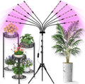 Grow Lights for Indoor Plants [ 10 in1 ] Full Spectrum Grow Light with Tripod Stand Auto On/Off Timing 4/8/12H Plant Lights for Indoor Growing. (Mix Spectrum 10 Arms)