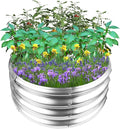 Galvanized Raised Garden Bed Round Metal Planter Box for Vegetables 2x2x1ft Outdoor Gardening Kit Flower Helb