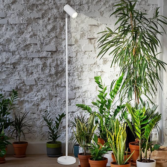 HMVPL White Grow Lights for Indoor Plants Full SpectrumTall Plant Light for Indoor Growing with 20W COB Plant Light Bulb4/8/12H TimerLed Growth Floor Lamp for Large Plant Seedling(6 Level Height)