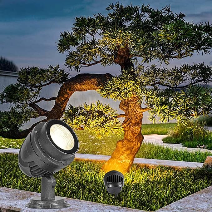 LED Floodlights - IP65 Outdoor Waterproof Spotlights 220V COB Tree Illumination Landscape Lamps Spotlight Led Beam Light for Garden Villa Courtyard Lawn Lighting(White Light20w)