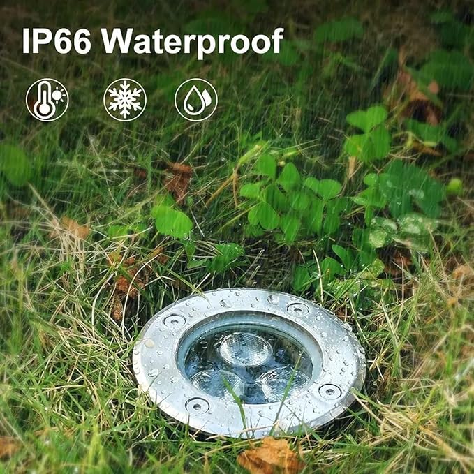 Outdoor Recessed Ground Light LED Underground Light IP66 Waterproof Buried Lights AC85-110V Spotlight for Garden Sidewalk Stair Pathway Walkway Yard Landscape Lighting