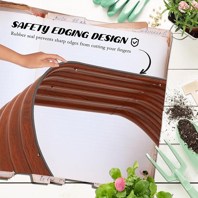 Outsunny 3-Tier Galvanized Steel Raised Garden Bed Kit 62.25 x 43 x 32.25 3 Combining Planter Boxes with Rubber Strip Edging Open Bottom for Backyard Garden Patio Brown