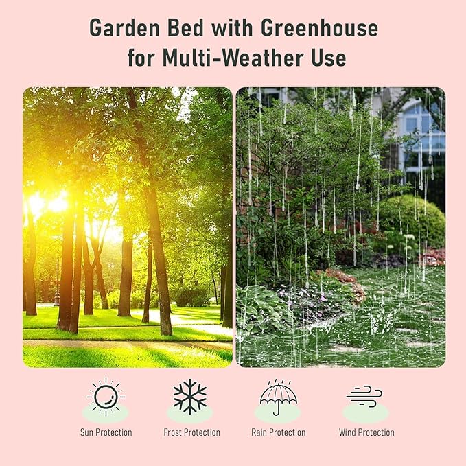 4 x 3 x 1 ft Garden Bed Galvanized Raised Covered Metal Planter Box Kit with 2 Large Screen Window Mini Greenhouse 20 T Labels Free 1 Pair Gloves for Growing Vegetables Outdoors (4 x 3 x 1 ft)