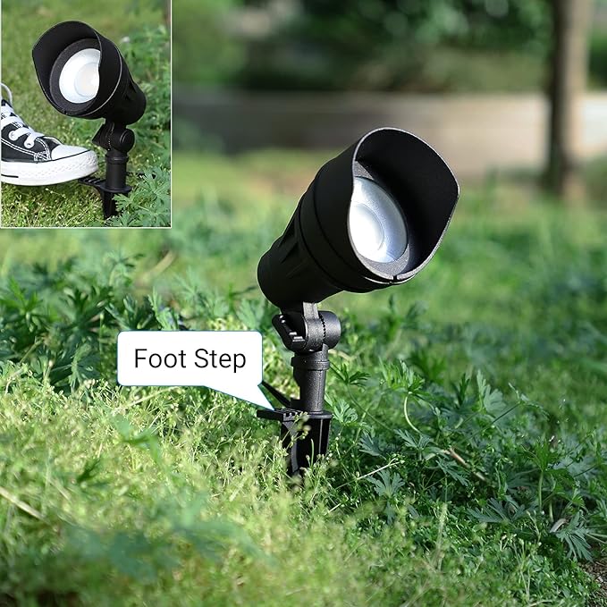 DEWENWILS LED Low Voltage Landscape Lights 14W 540LM 3000K 12V Aluminum Outdoor Spotlight IP65 Waterproof Landscape Lighting for Yard Garden House Tree Lawn 4 Pack