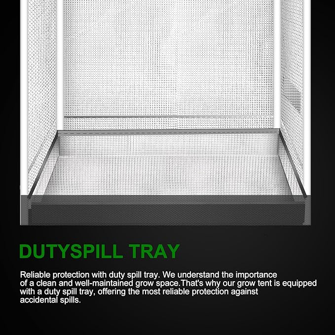 MELONFARM 34x34x72'' Grow Tent High Reflective 600D Diamond Mylar Canvas with Observation Window and Floor Tray for Hydroponic Indoor Plant Growing