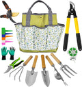 Gardening Tools – 42 Piece Premium Gardening Tool SetHeavy Duty Hand Tools with Fashion Garden Tools Organizer HandbagRust-Proof Gardening Tool Kit Ideal Gardening Gifts for All (Green Floral)
