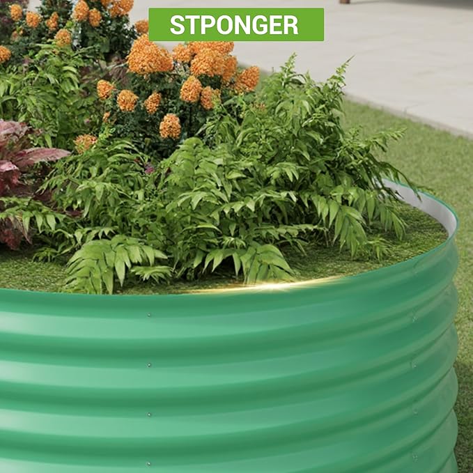 Galvanized Raised Garden Bed – 8x4x1.5 ft Metal Planter Box for Vegetables &amp Flowers Rust-Resistant Outdoor Gardening Easy Assembly Garden Box (Green)