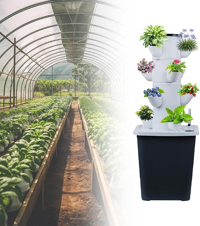 Hydroponics Growing System 30-Plant Kit: Indoor Vertical Farming Tower Home Gardening Essentials Aeroponic Tower for Herbs Fruits Vegetable(20holes)