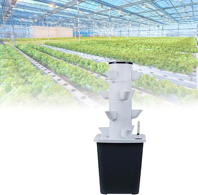 Vertical Hydroponics Growing System 30 Pots Tower Plant Germination Kits Indoor Garden for Herbs Vegetables Hydroponic Lover Gift(20holes)