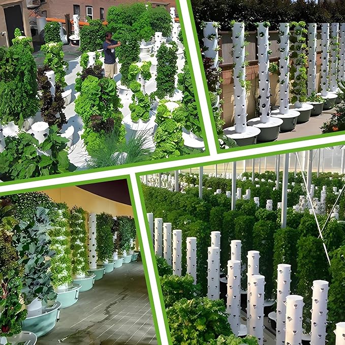 High-Yield Hydroponic System Space-Saving Vertical Garden Indoor Aeroponic Tower with Pump for Kitchen Balcony Herb &amp Vegetable Growing(9th Floor)