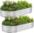 6x3x1FT(2 Pack) Galvanized Planter Raised Beds Outdoor Metal Raised Garden Bed for Vegetables Herbs Flowers (Silver 6×3×1FT (2-Pack)