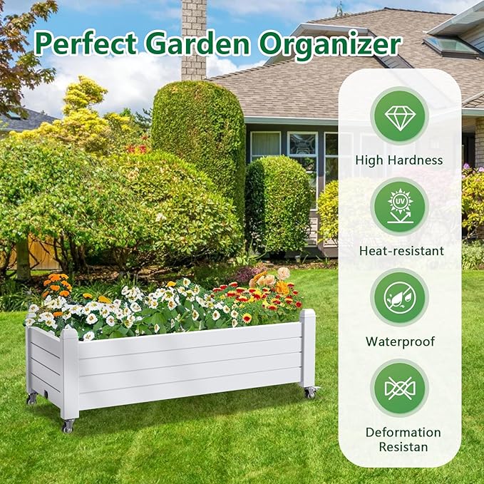EFU Outdoor Garden Raised Bed Planter Box for Vegetables and Flowers (507B)