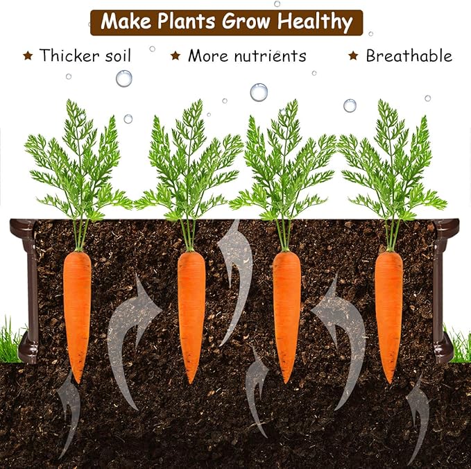 Giantex Raised Garden Bed Planter for Flower Vegetables Outdoor Plant Box Patio Backyard Easy Assembly (48.5''Lx48.5''Wx12''H Brown)