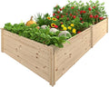 95''L x 49''H x 19''W Wood Raised Garden Beds Outdoor Elevated Planter Raised Bed with Open Base for Vegetables Flowers Herbs Ideal for Outdoor Gardening Backyard Patio Natural