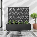 Casaphoria Metal Raised Garden Bed with Trellis and Wheels 47x47x16 Planter Box for Climbing Plants Vegetables &amp Vines Features Drainage Holes and Privacy Screen Black-Star