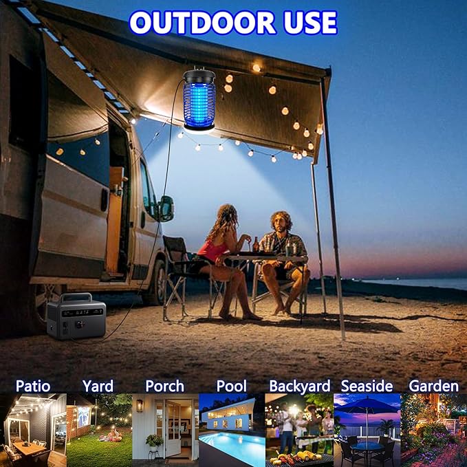 Bug Zapper Outdoor Mosquito Zapper with LED Light Fly Zapper Outdoor Indoor Insect Zapper Electric Fly Traps Plug in Mosquito Killer for Patio Yard