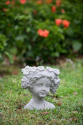 Generic Cement Bust Wall Planter Indoor Outdoor Home Garden Decor 8 x 4 x 9 Gray