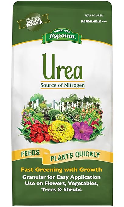 Espoma Urea Nitrogen Fertilizer 45-0-0 4lb. Bag Promotes Growth in All Flowering Plants Trees Shrubs and Vegetables. Granular for Easy Application. Pack of Two