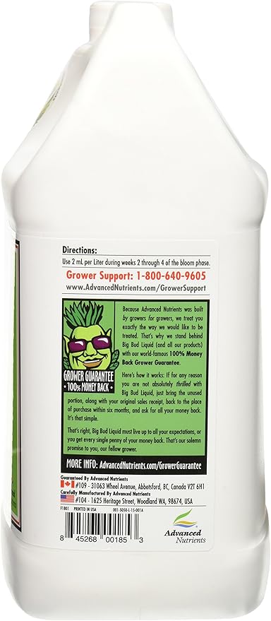 Advanced Nutrients GL525050-15 Big Bud Liquid Fertilizer 4 Liter Brown/A