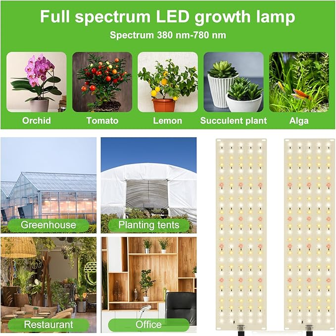 4Pcs Ultra-Thin Panel Grow Lights 20W Grow Light with 24H Cycle and 3H/9H/12H Timer Spectrum of 380nm-780nm with a DC Plug 50000 Hours Adjustable Brightness for Cabinet (4 Pcs)