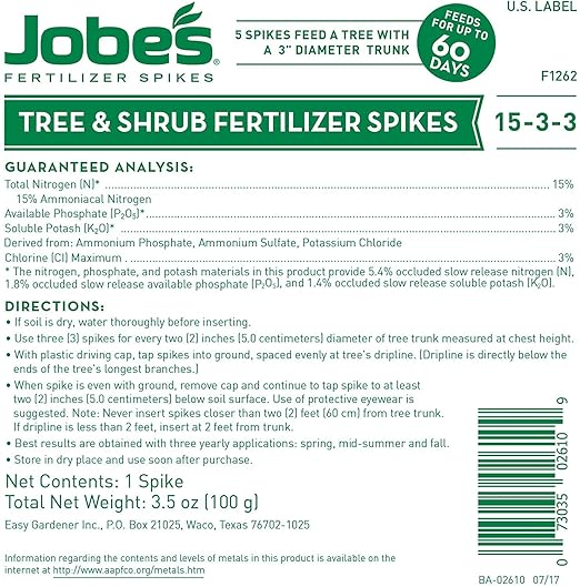 Jobe's 02010 Tree &amp Shrub Fertilizer Spikes 5 Bag (Thrее Рack)