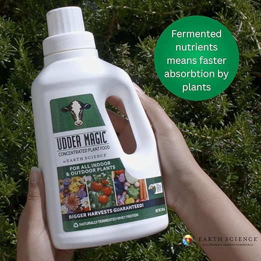 Earth Science Earthworm Castings &amp Udder Magic Plant Food Bundle – Premium Fertilizer for Indoor &amp Outdoor Plants – Nutrient-Rich Soil Enhancer &amp Rapid Fruiting Fertilizer – Eco-Friendly
