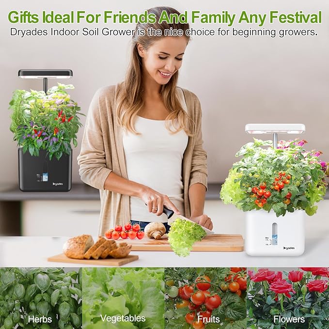 2 PACK Plant Pots Indoor Garden Planter Growing Systems Small Smart Soil Gardening System with 17 Watts LED Grow Light Auto Timer Self-Watering Soil Planter Pot Gifts for Mom Women (No Seeds&ampSoil)