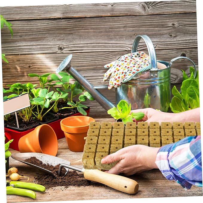 Toyvian 100Pcs Soilless Cultivation Planting Cubes for Hydroponics Soft Texture with Water Absorption for Starting and Plant Propagation