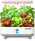 Hydroponics Growing System Kit 16 Pods Vertical 8L Indoor Gardening System for Herb Vegetable Fruit with LED Grow Light Smart Water Circulation 3 Light Modes &amp 2 Timer White