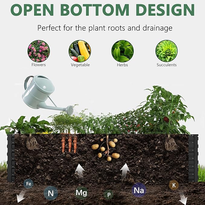 Raised Garden Bed with Arch Trellis for Climbing PlantsGalvanized Raised Garden BedPlanter Boxes Outdoor for Vegetables Flowers Herb269 Gallon Capacity Black