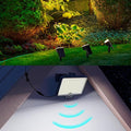4 Pack 63 LED 3 Lighting Modes IP65 Waterpoof Solar Spot Warm Lights and 2 Pack 294 LED IP67 Solar Flood Lights