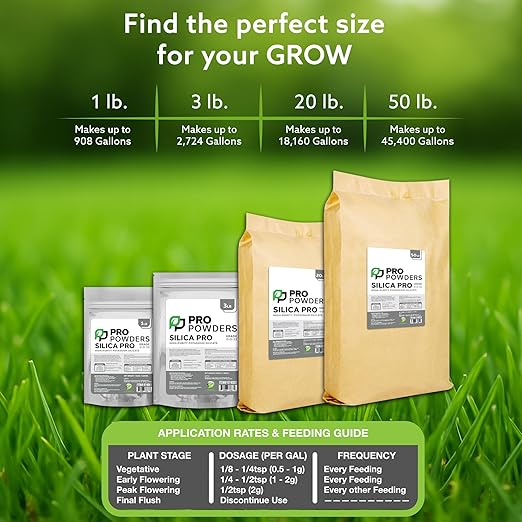 Pro Powders Silica Potassium Silicate 1LB Powder - Makes up to 900 Gallons - Stengthens Branches &amp Nutrient Delivery System &amp Reduces Stress