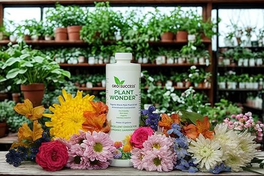 Organic Plant Fertilizer Liquid Concentrate – Plant Food for Indoor &amp Outdoor Plants Vegetables &amp Lawn – Soil Booster with Humic &amp Fulvic Acid – 16 oz – GroSuccess PlantWonder