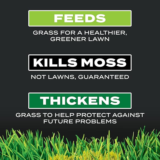 Scotts Turf Builder Triple Action for Moss Control - Moss Killer and Lawn Fertilizer Lawn Care Covers Up to 4000 sq. ft. 20 lb.