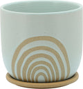Generic 8 Arch Planter W Saucer Mint Green