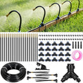 100Ft 360° Adjustable Drip Irrigation System Kit 1/4 Inch PE Tubing with 20 Bendable Nozzles Automatic Garden Watering System for Greenhouse Lawn Raised Bed Flower Bed