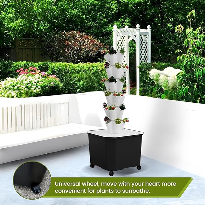 Aeroponic Tower Garden System Tower Garden Growing System Vertical Farming Tower with Pump Soilless Cultivation Growing System(166cm/65in)
