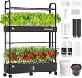 Large Basket Hydroponics Growing System Kit 32 Pods Vertical Hydroponic Garden with 2 Grow Light Modes Auto Circulating Water System 32L Indoor Gardening System for Herb Vegetable Fruit