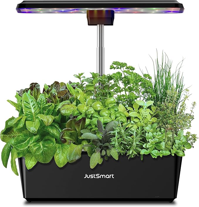 GarveeLife Hydroponics Growing System - 12 Pods 30 in Height 30W 120 LED Grow Light Silent Pump Automatic Timer 3.5 in HD Screen Smart Controls