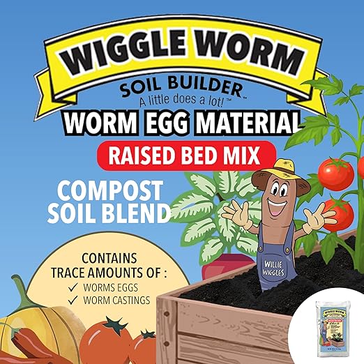 Combo Package – 8oz Organic Pure Worm Casting Tea Fertilizer Concentrate and 40lbs Worm Egg Material Raised Bed Mix Plus for Planting and Fertilization of Indoor and Outdoor Plants