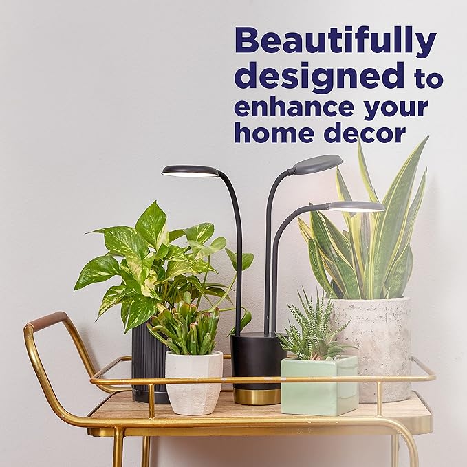 AeroGarden Trio Grow Light for Indoor Plants Grow Live Plants Anywhere in The Home Adjustable Light Modes Black