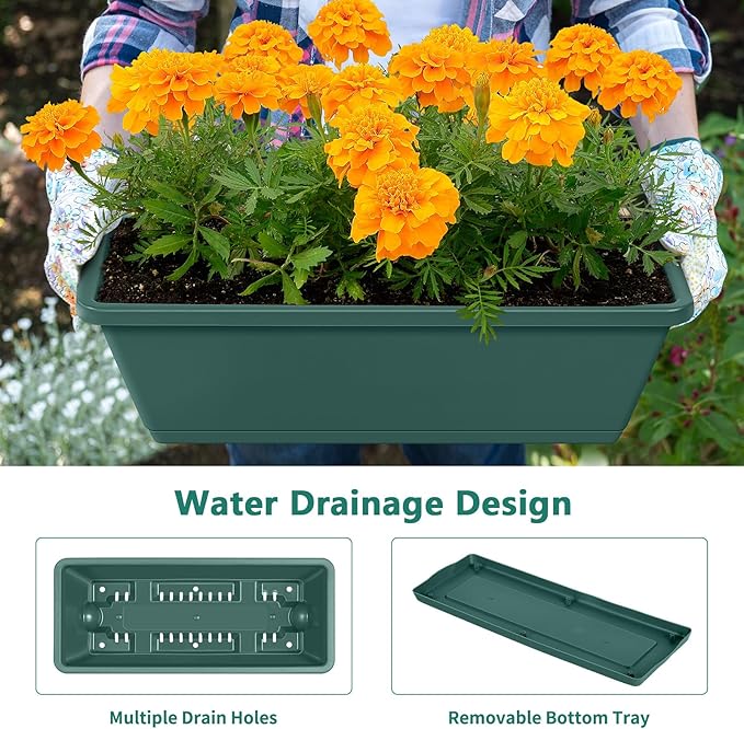 2 Column Vertical Raised Garden Beds 6 Planter Boxes Standing Garden Bed Outdoor/Indoor Herb Garden Tiered Planter with Drainage Holes &amp Removable Trays for Flowers/Vegetables/Plants (Green)