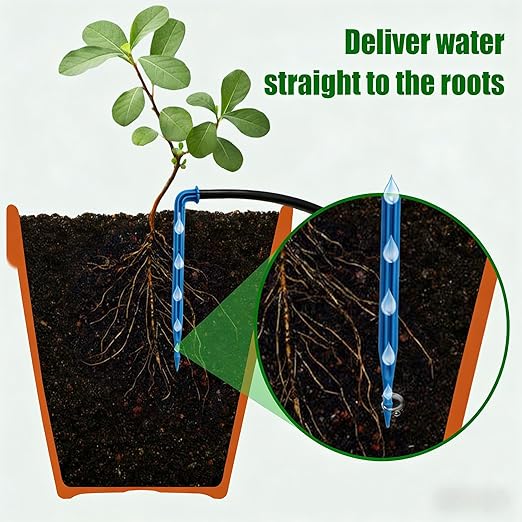 IPOW 50 Days Extra-Long Standby Time Supports 20~30 Pots 100% Anti-Siphoning Solar Irrigation System Automatic Watering System for Balcony Indoor &amp Outdoor Plants Garden and Potted Plants