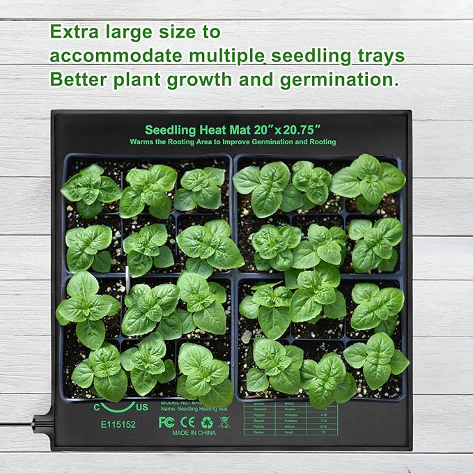 Seedling Heat Mat 20 x 20.75 Warm Hydroponic Plant for Indoor Gardening Germination Starting Waterproof Durable